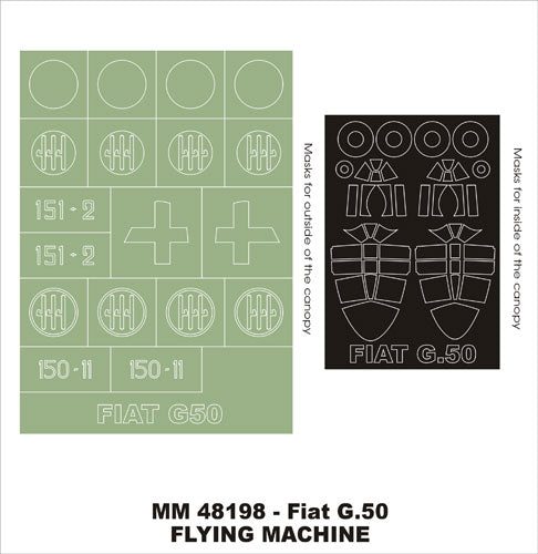 Montex MXMM48198 1:48 Fiat G.50 canopy frame paint masks