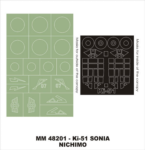 Montex MXMM48201 1:48 Mitsubishi Ki-51 'Sonia' canopy frame paint masks