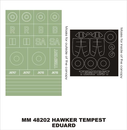 Montex MXMM48202 1:48 Hawker Tempest canopy frame paint masks