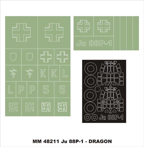 Montex MXMM48211 1:48 Junkers Ju-88 P canopy frame paint masks