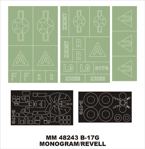 Montex MXMM48243 1:48 Boeing B-17G Flying Fortress 1 canopy frame paint masks