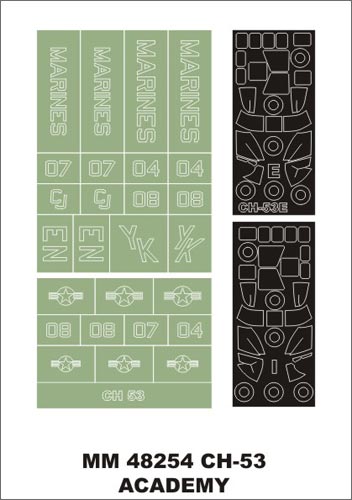 Montex MXMM48254 1:48 Sikorsky CH-53 canopy frame paint masks