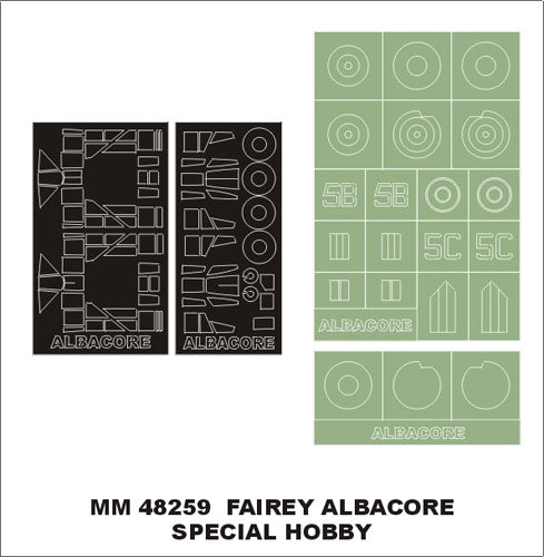 Montex MXMM48259 1:48 Fairey Albacore Mk.I canopy frame paint masks