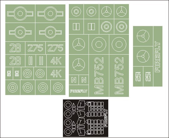 Montex MXMM48284 1:48 Fairey Firefly FR.1 canopy frame paint masks