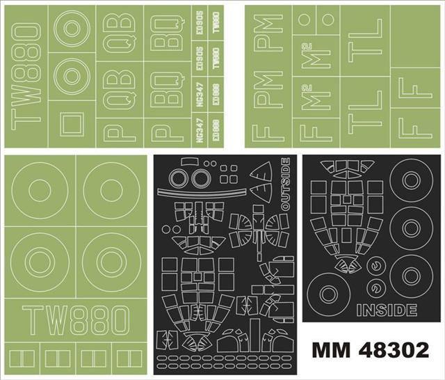 Montex MXMM48302 1:48 Avro Lancaster B.I/III canopy frame paint masks