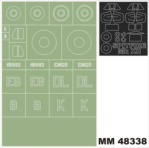 Montex MXMM48338 1:48 Supermarine Spitfire Mk.XII canopy frame paint masks