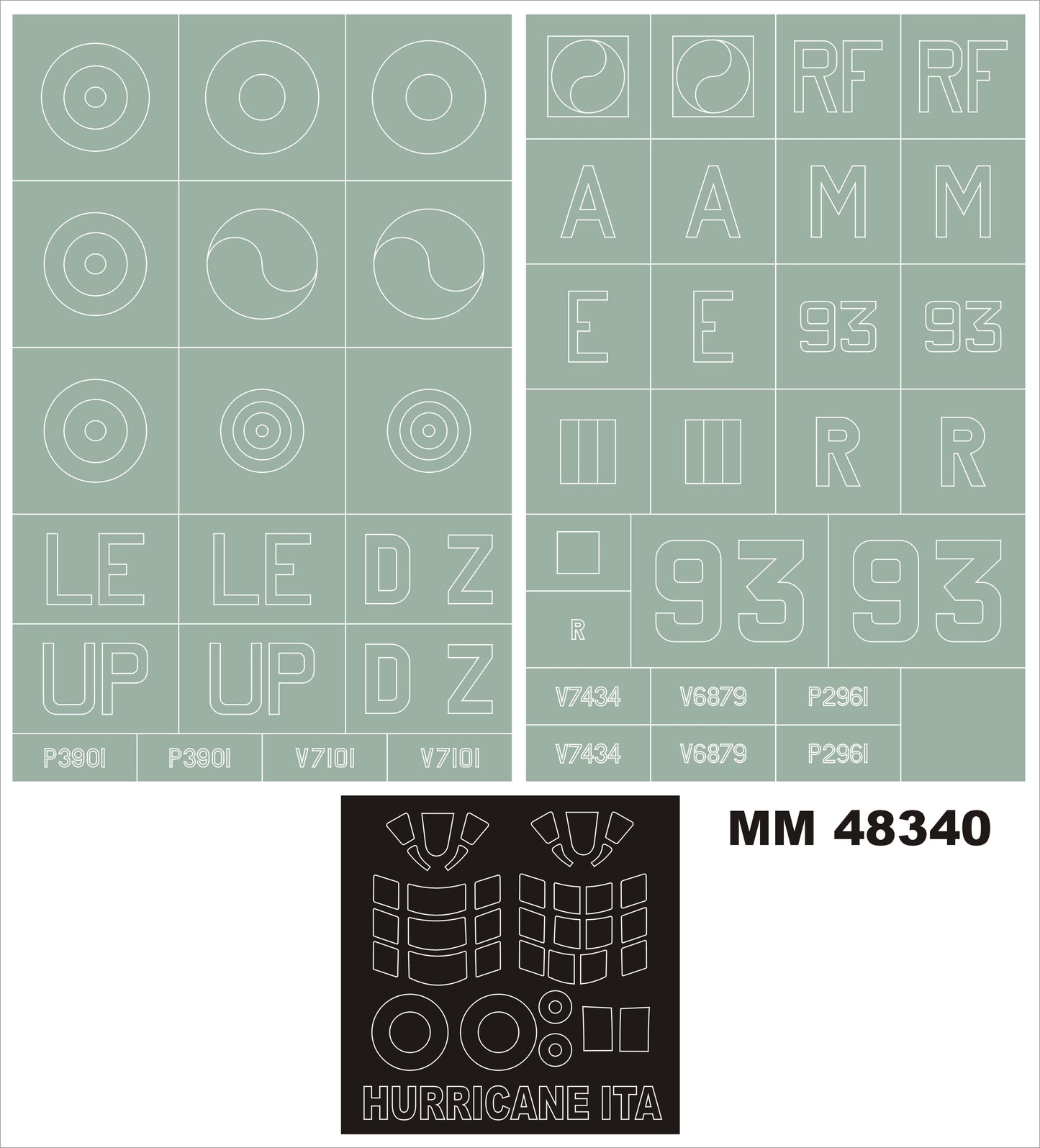 Montex MXMM48340 1:48 Hawker Hurricane Mk.I canopy frame paint masks