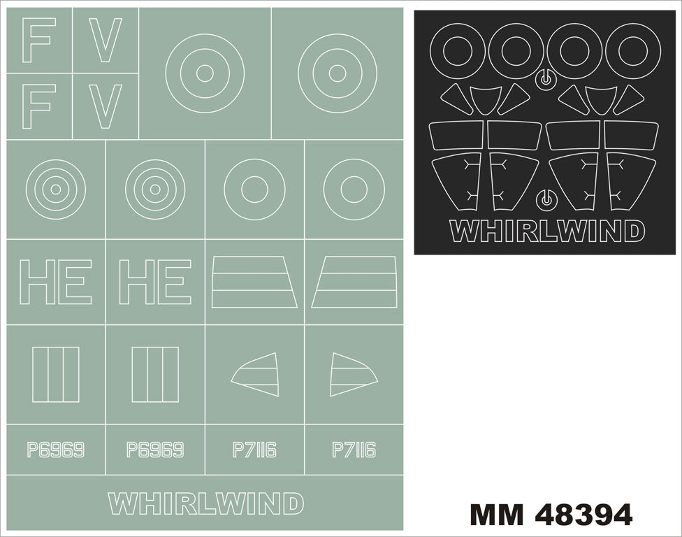 Montex MXMM48394 1:48 Westland Whirlwind fighter 2 canopy frame paint mask