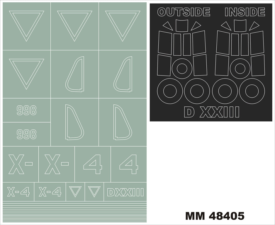 Montex MXMM48405 1:48 Fokker D.XXIII 2 canopy frame paint mask