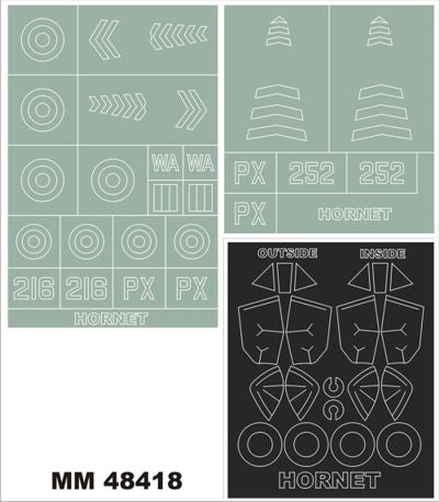 Montex MXMM48418 1:48 de Havilland Hornet F.1 2 canopy frame paint mask