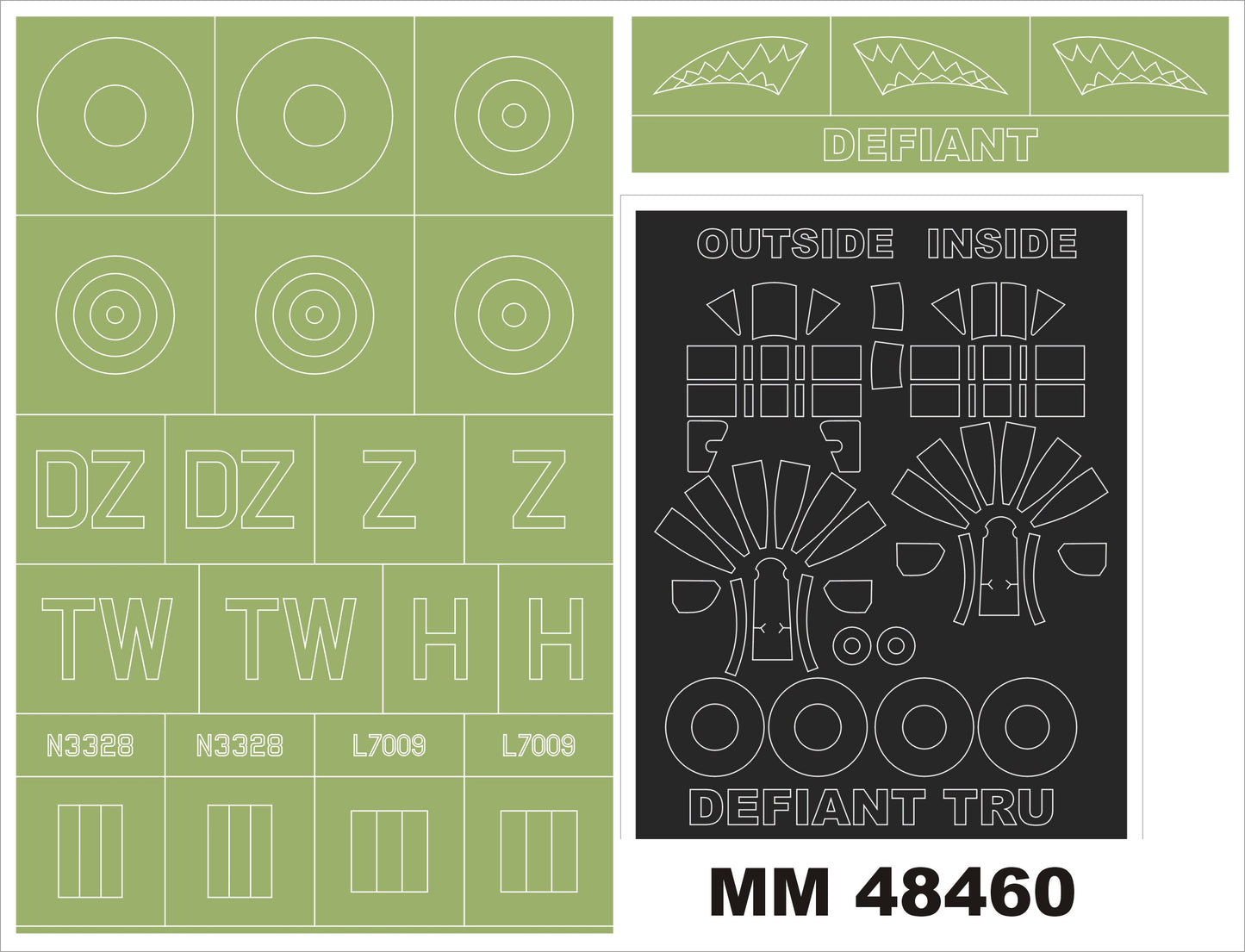 Montex MXMM48460 1:48 Boulton-Paul Defiant Mk.I 2 canopy frame paint masks