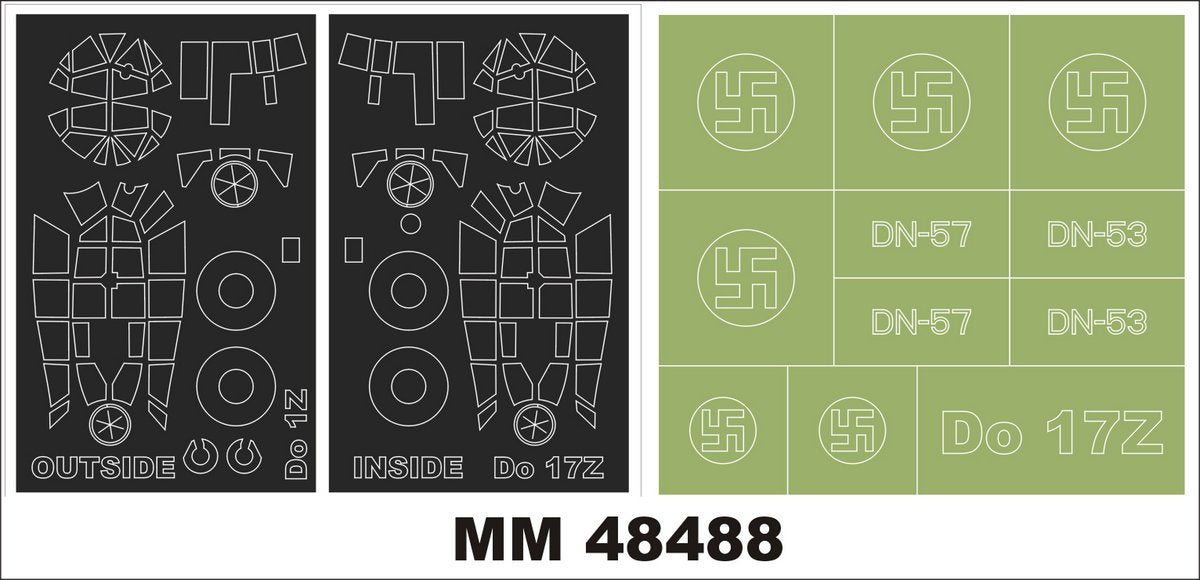 Montex MXMM48488 1:48 Dornier Do-17Z-2 2 canopy frame paint masks