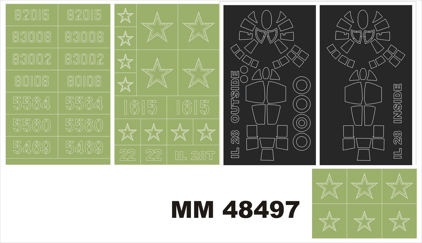 Montex MXMM48497 1:48 Ilyushin Il-28T Beagle 2 canopy frame paint masks