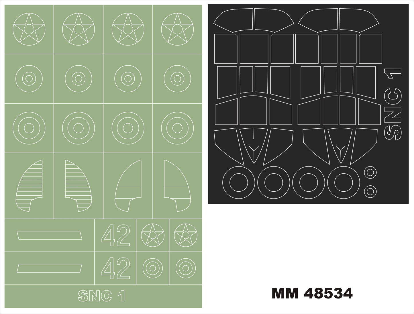 Montex MXMM48534 Curtiss SNC-1 Falcon Canopy Masks 1:48