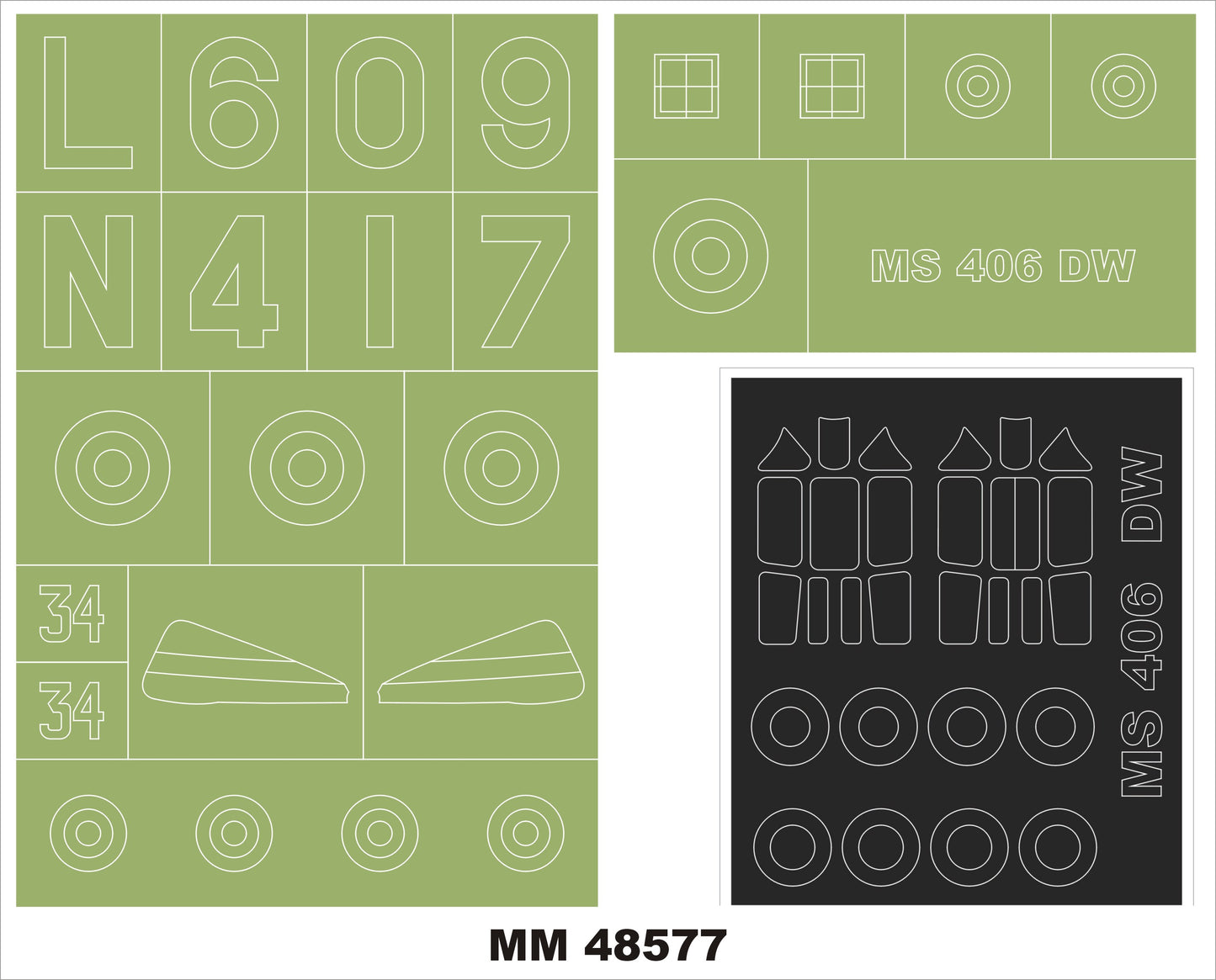 Montex MXMM48577 1:48 MS 406 DORA WINGS DW48031 2 canopy masks