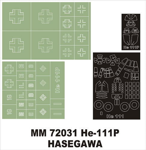 Montex MXMM72031 1:72 Heinkel He-111P 1 canopy frame paint masks