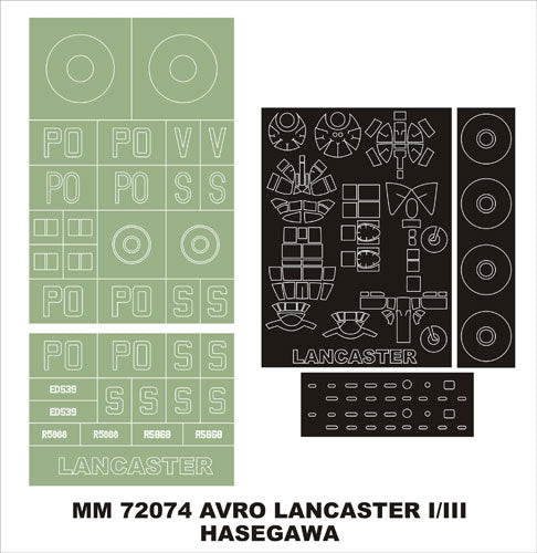 Montex MXMM72074 1:72 Avro Lancaster B.I/III 1 canopy frame paint masks