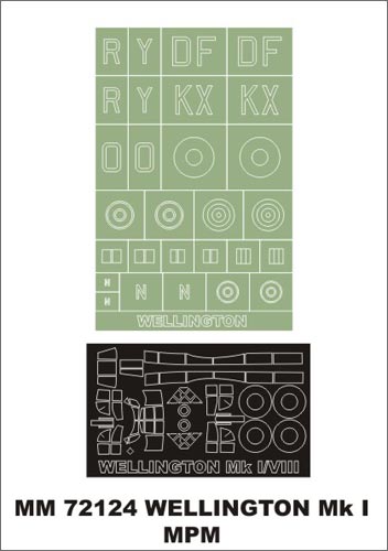 Montex MXMM72124 1:72 Vickers Wellington Mk.I/Mk.VIII 1 canopy frame paint masks