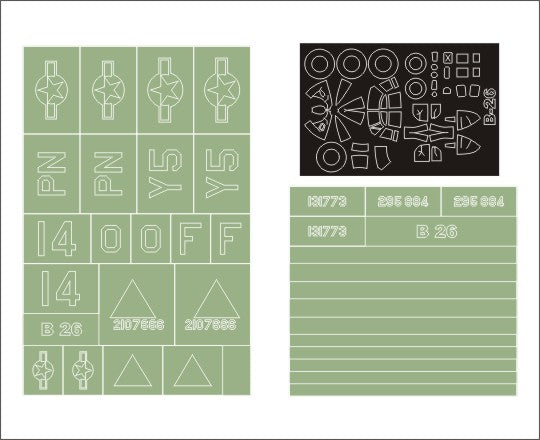Montex MXMM72140 1:72 Martin B-26B/B-26C Marauder 1 canopy frame paint masks