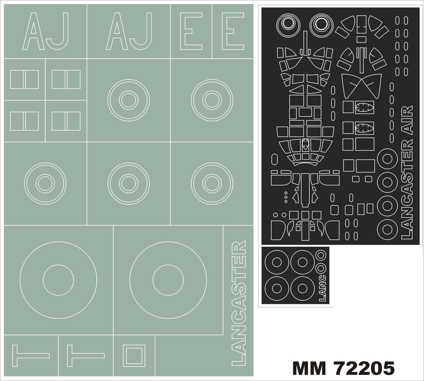Montex MXMM72205 1:72 Avro Lancaster B.I/III 'Dambuster' 1 canopy masks