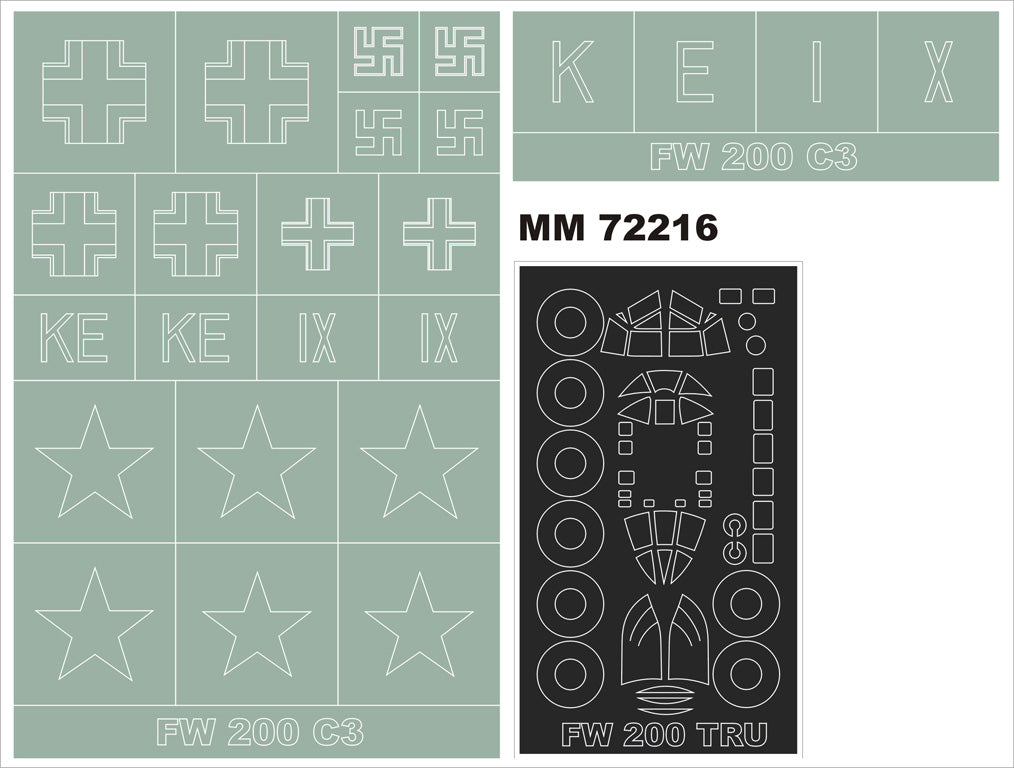 Montex MXMM72216 1:72 Focke-Wulf Fw-200C-3 1 canopy frame paint masks