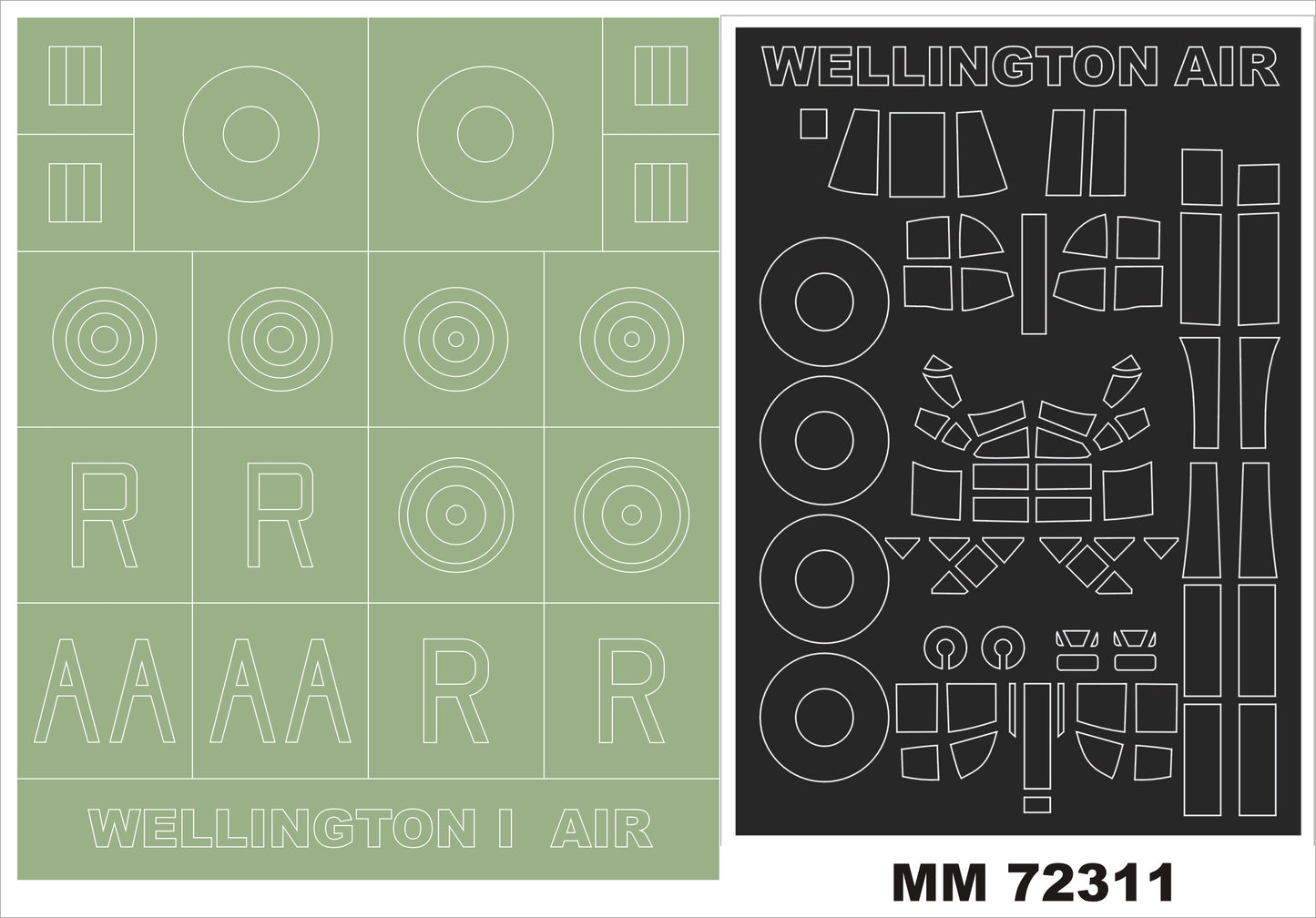 Montex MXMM72311 1:72 Vickers Wellington Mk.IA/C canopy frame paint mask
