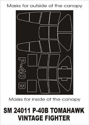 Montex MXSM24011 1:24 Curtiss P-40B Tomahawk canopy frame paint masks
