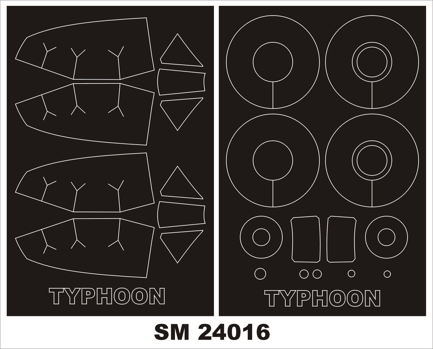 Montex MXSM24016 1:24 Hawker Typhoon Mk.Ib canopy frame paint masks
