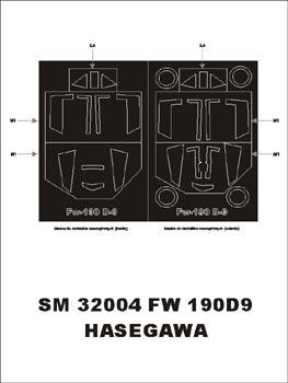 Montex MXSM32004 1:32 Focke-Wulf Fw-190D-9 canopy frame paint masks