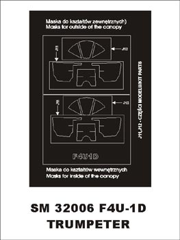 Montex MXSM32006 1:32 Vought F4U-1D Corsair canopy frame paint masks