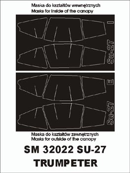 Montex MXSM32022 1:32 Sukhoi Su-27 canopy frame paint masks
