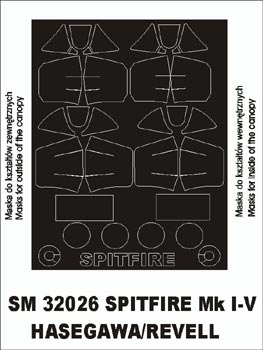 Montex MXSM32026 1:32 Supermarine Spitfire Mk.I-Mk.V canopy frame paint masks