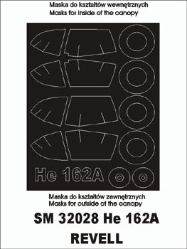 Montex MXSM32028 1:32 Heinkel He-162 canopy frame paint masks
