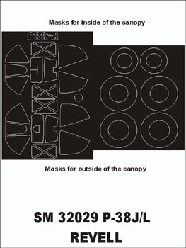 Montex MXSM32029 1:32 Lockheed P-38J/L canopy frame paint masks