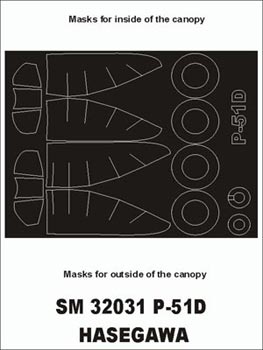 Montex MXSM32031 1:32 North-American P-51D Mustang canopy frame paint masks