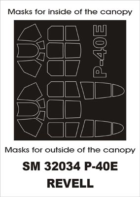Montex MXSM32034 1:32 Curtiss P-40E Kittyhawk canopy frame paint masks