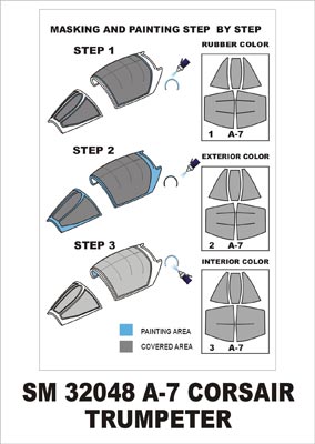 Montex MXSM32048 1:32 LTV A-7D/A-7E canopy frame paint masks