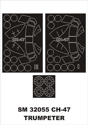 Montex MXSM32055 1:35 Boeing CH-47A / CH-47D Chinook canopy frame paint masks