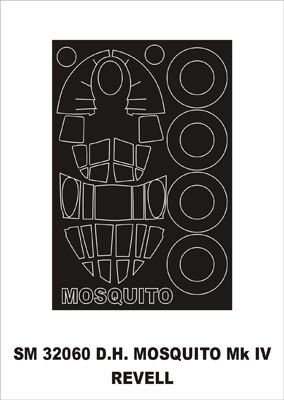Montex MXSM32060 1:32 de Havilland Mosquito Mk.IV canopy frame paint mask