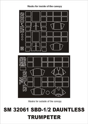 Montex MXSM32061 1:32 Douglas SBD-1/2 Dauntless canopy frame paint masks