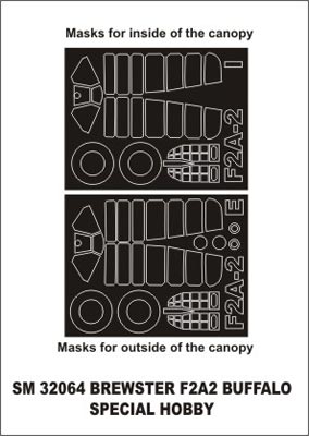Montex MXSM32064 1:32 Brewster F2A-2 Buffalo canopy frame paint masks