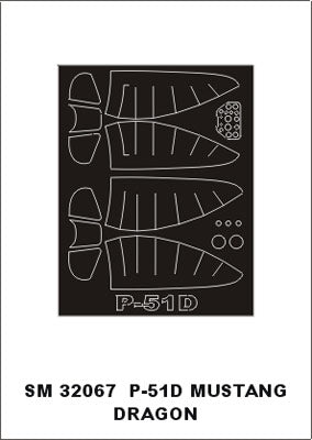 Montex MXSM32067 1:32 North-American P-51D Mustang canopy frame paint masks