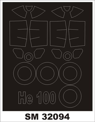 Montex MXSM32094 1:32 Heinkel He-100D canopy frame paint masks