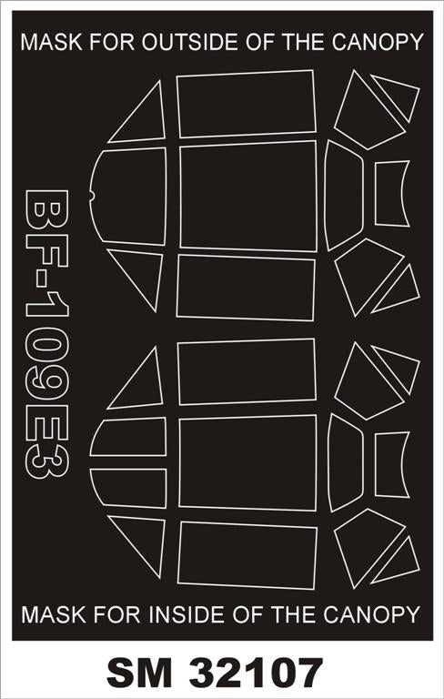 Montex MXSM32107 1:32 Messerschmitt Bf-109E-3 canopy frame paint masks