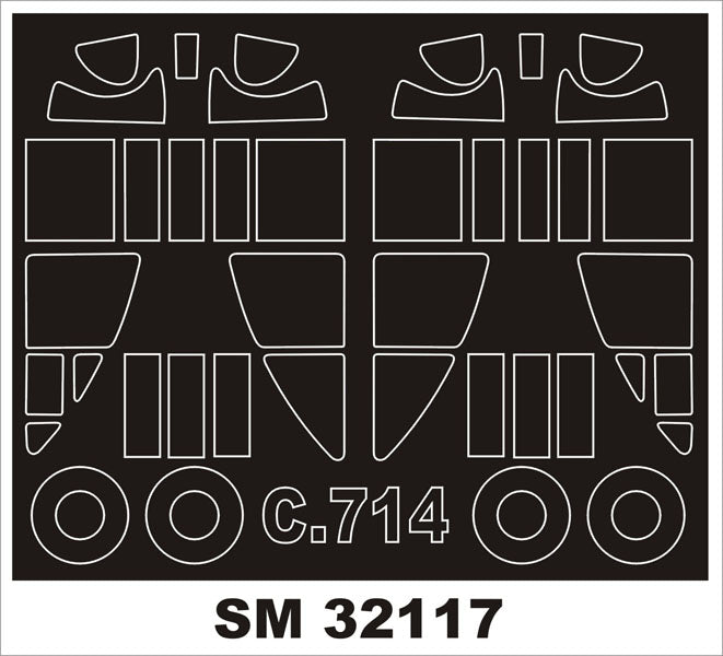 Montex MXSM32117 1:32 Caudron Cr.714C.1 canopy frame paint masks