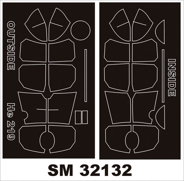 Montex MXSM32132 He-219A-2/5/7 Uhu Canopy Masks 1:32