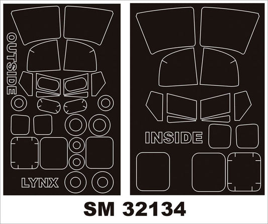 Montex MXSM32134 1:32 WESTLAND LYNX canopy frame paint masks