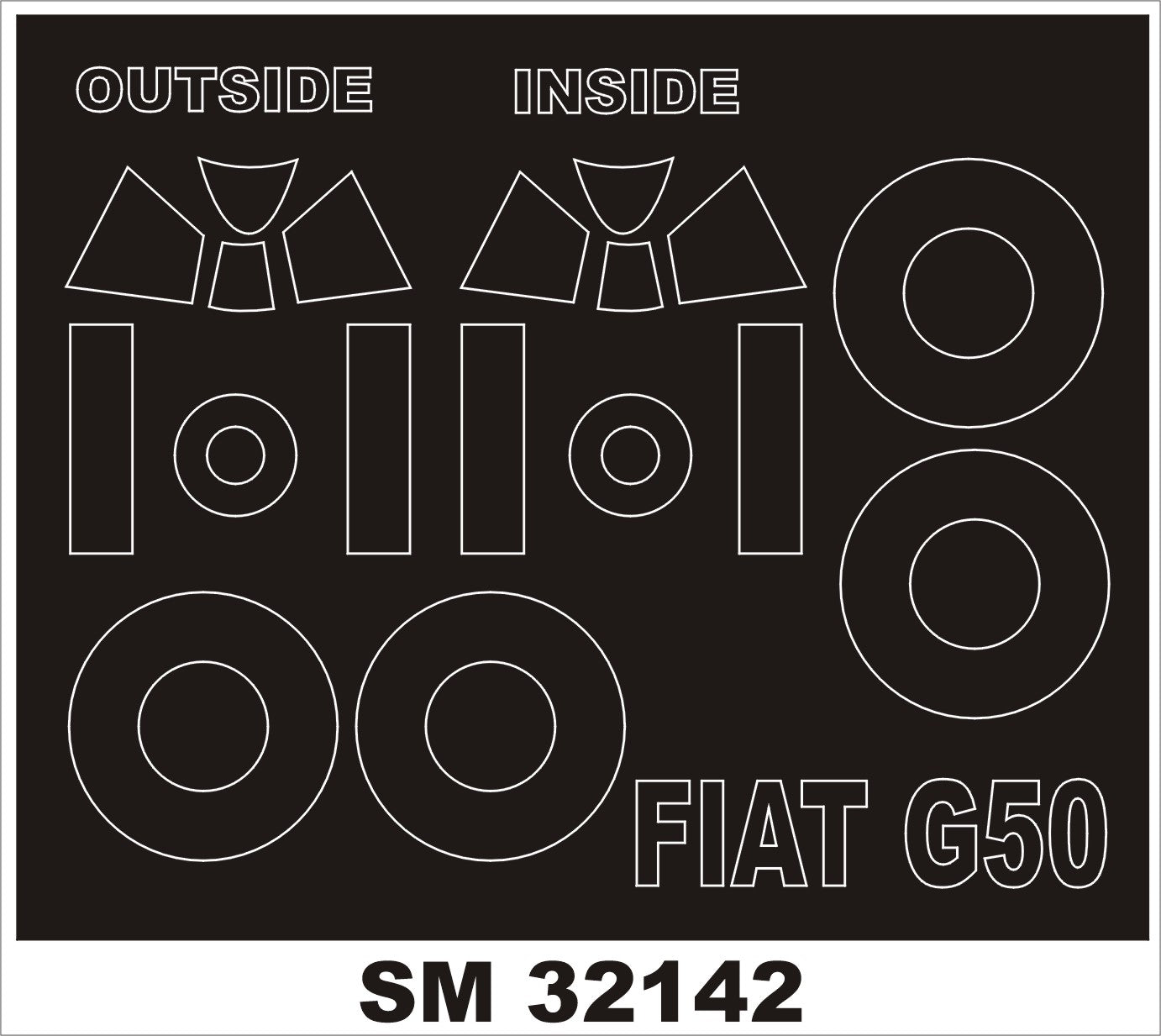 Montex MXSM32142 1:32 FIAT G.50 canopy frame paint masks