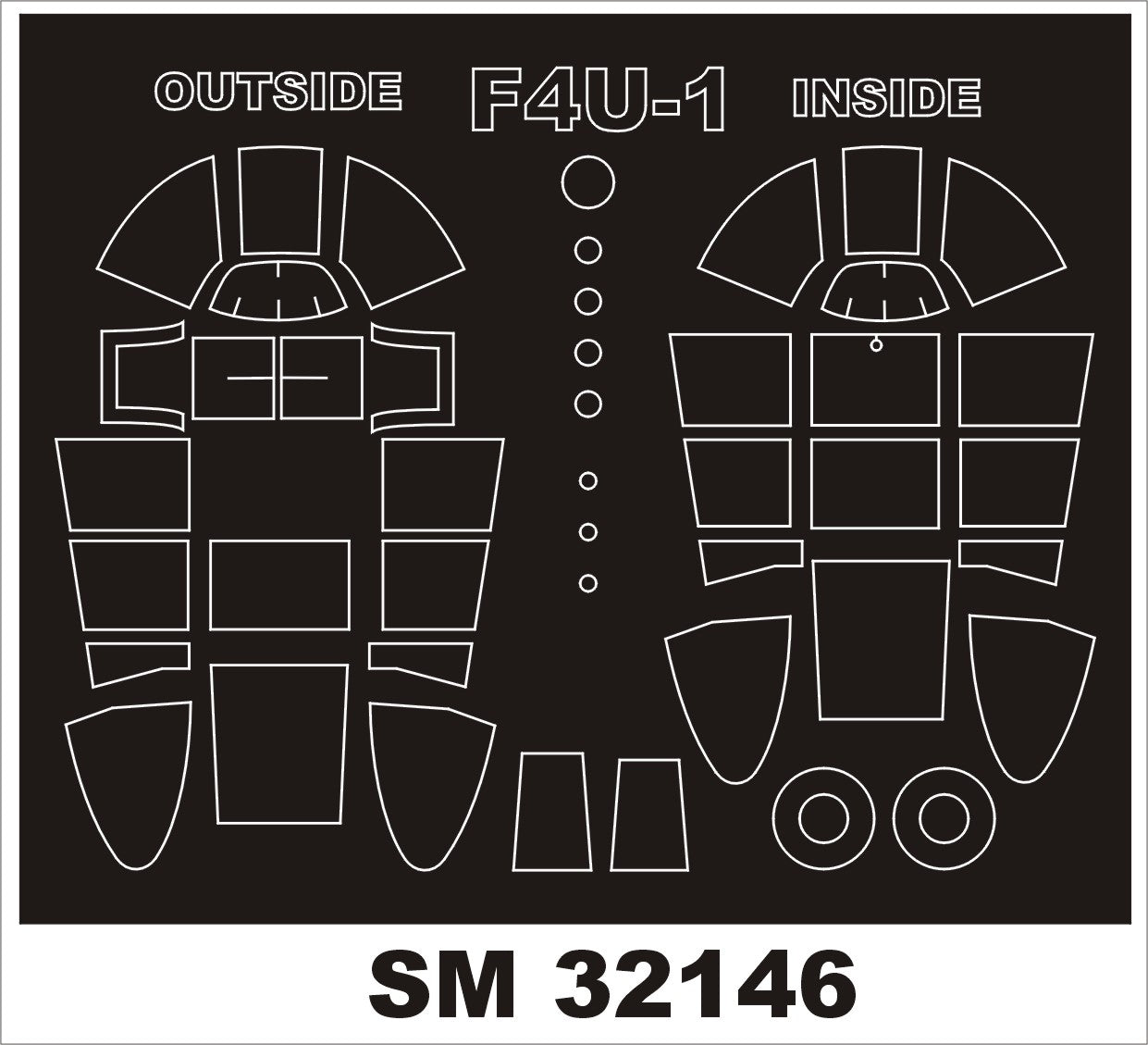 Montex MXSM32146 1:32 Vought F4U-1 CORSAIR canopy frame paint masks