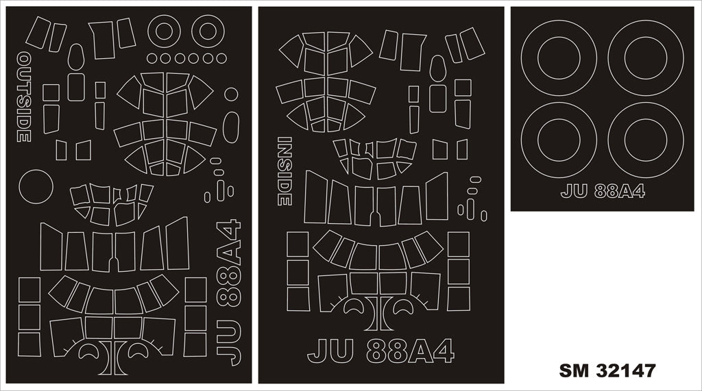 Montex MXSM32147 1:32 Junkers Ju-88A-4 canopy frame paint masks